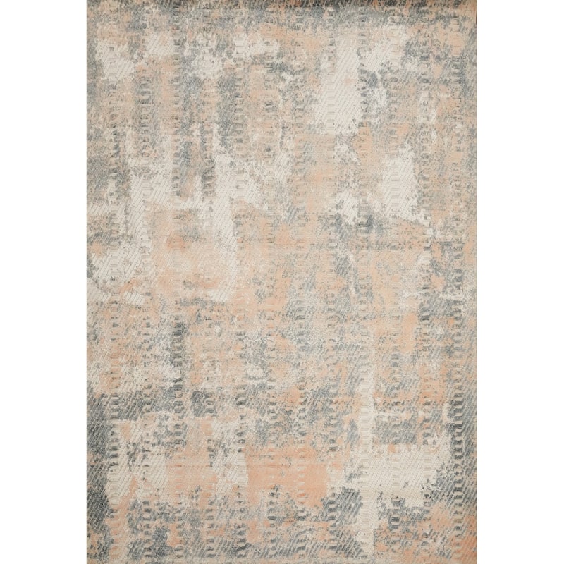 Hand Knotted Oriental Viscose Silk Carpet Modern Abstract Multi-Colored Abstract Area Rug - 8' 0'' X 6' 4''