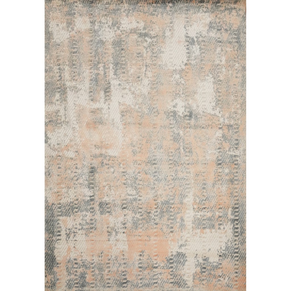 Hand Knotted Oriental Viscose Silk Carpet Modern Abstract Multi-Colored Abstract Area Rug - 8' 0'' X 6' 4''