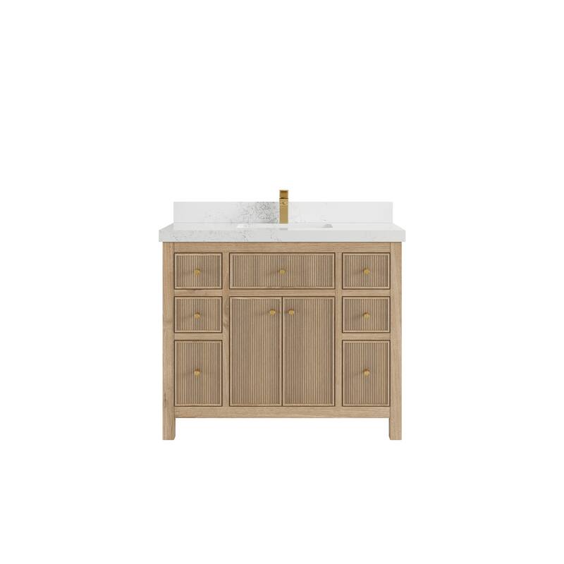 Willow Collections 42 in. W x 22 in. D Sonoma Teak Single Sink Bathroom Vanity with Countertop