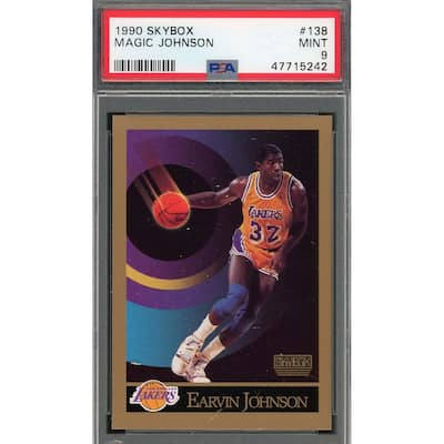 Magic Johnson 1990 Skybox Basketball Card #138 Graded PSA 9 MINT - 8'6" x 11'6"