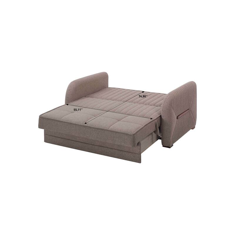 Collection Upholstered Convertible Loveseat With Storage