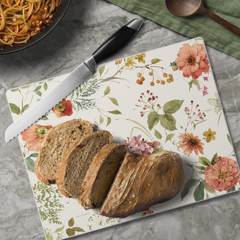 Blessed by Nature Decorative 3mm Heat Tolerant Tempered Glass Cutting Board 10" x 8" Manufactured in the USA Dishwasher Safe