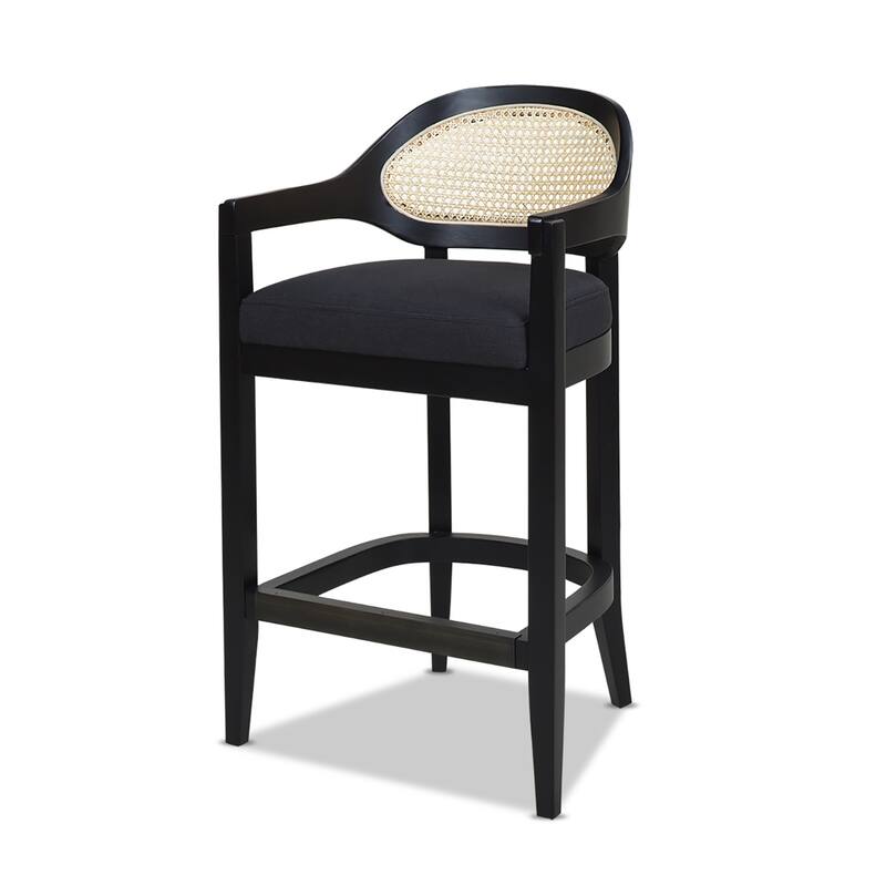 Mid Century Modern Counter Stool - Black
