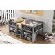 preview thumbnail 3 of 18, Storage Loft Bed with 2 Movable Shelves & Ladder, Guardrail Chalkboard Designed, Twin Size, Solid Wood Slats Support