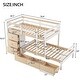 preview thumbnail 19 of 28, Twin over Twin Pine Wood Loft Bunk Bed with Drawers and Ladder