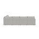 preview thumbnail 13 of 18, Flex Taupe Fabric 6-Seat Sectional with Narrow Arm - 132" x 35" x 102"