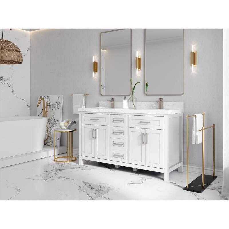Willow Collections 60 in. W x 22 in. D Cambridge Double Sink Bathroom Vanity with Countertop