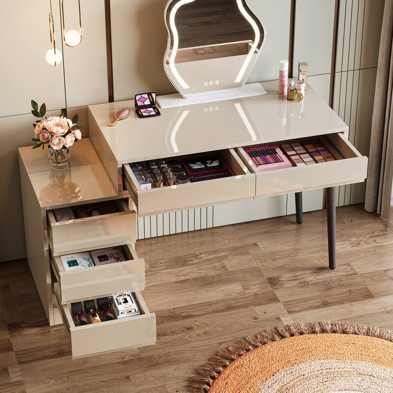 Reversible Computer Desk with 5 Drawers
