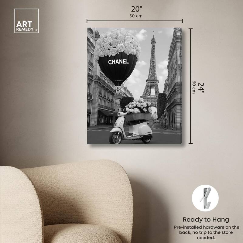 Scooter and Glam Balloon II Canvas by Art Remedy, Gallery Wrapped