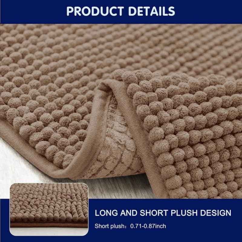 Subrtex Chenille Soft Rugs Super Water Absorbing Shower Mats