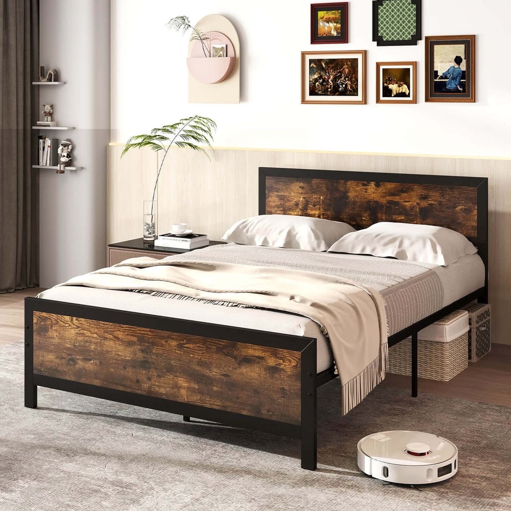 Costway Twin/Full/Queen Size Metal Bed Frame with Headboard &