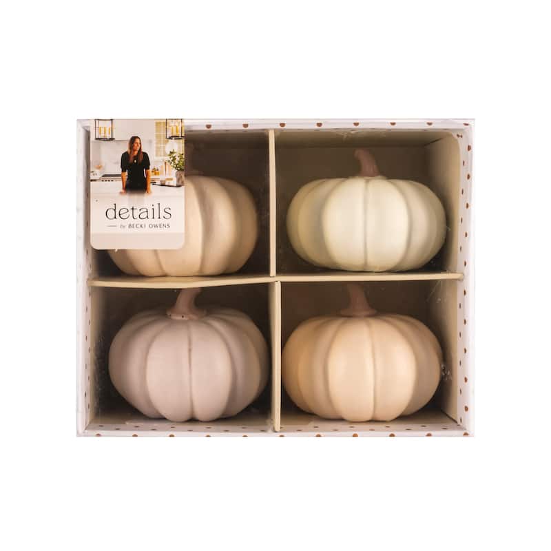 Becki Owens Details by DesignStyles Set of 4 Mini Pumpkins Fall Décor