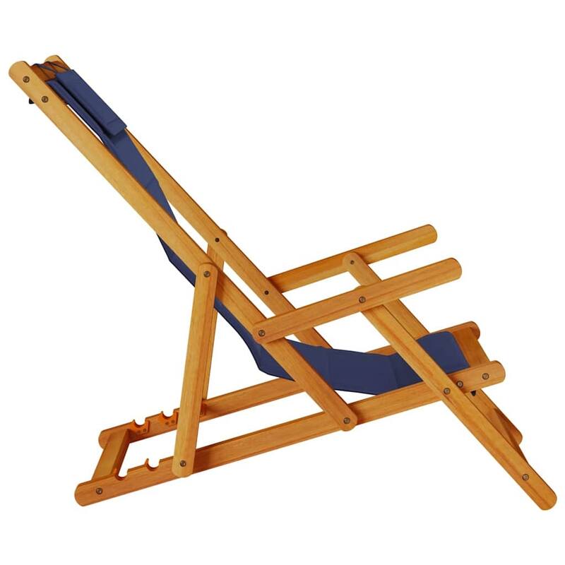 vidaXL Beach Chair 61.5 x 123 x 82cm Solid Acacia wood - 24.2 x 48.4 x 32.3 in