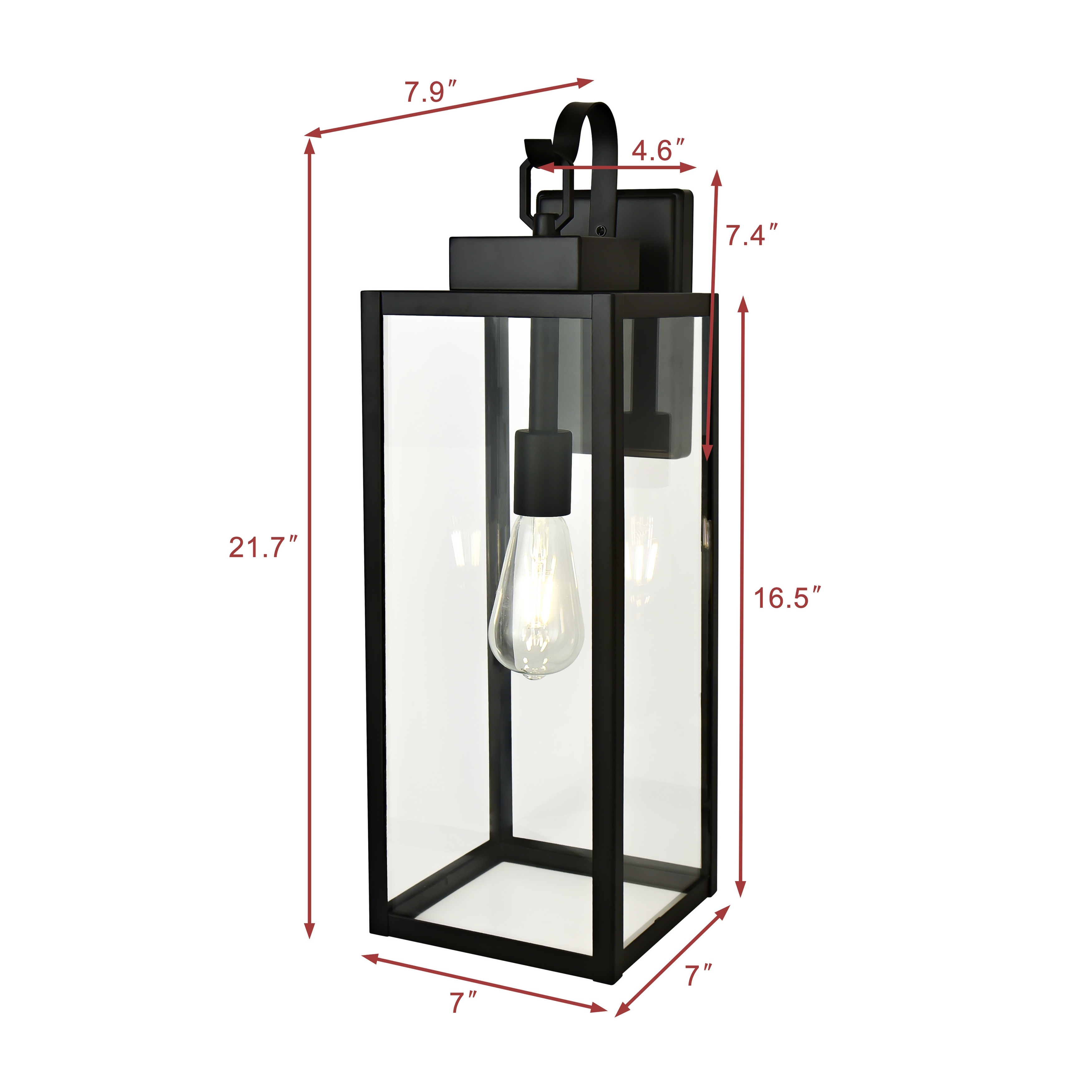 Matte Black 1-Light Outdoor Wall Sconce
