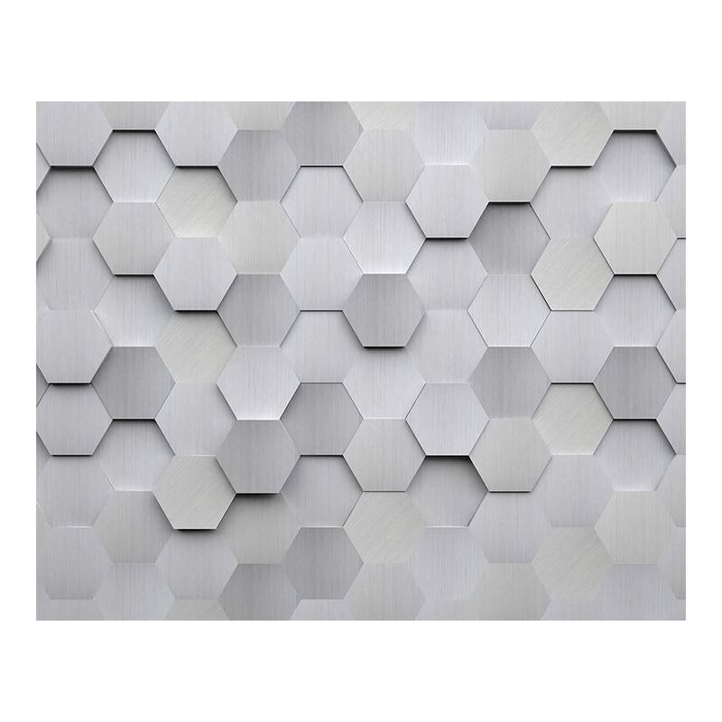 Metal Hexagons Wall Mural
