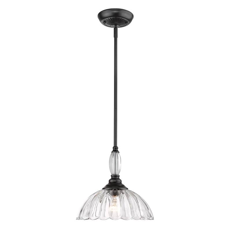 Audra 1 Light Pendant - Clear Glass/Matte Black