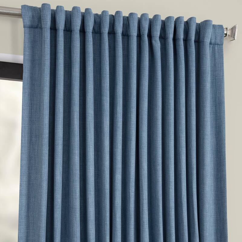 Exclusive Fabrics Faux Linen Extra Wide Room Darkening Curtain Panel