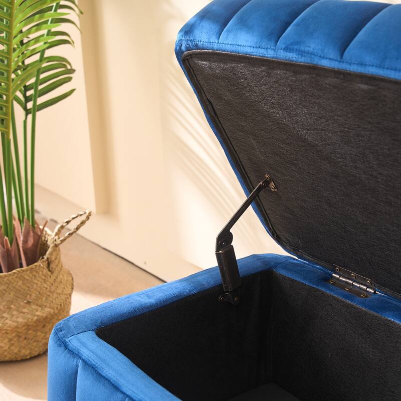 49.21"Wide Velvet Storage Soft Bench for Living Room, Entryway and Bedroom