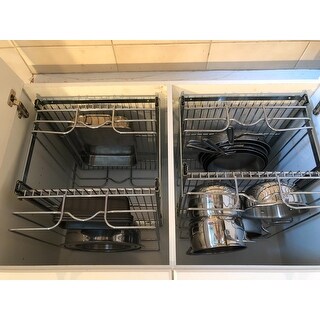 Rev A Shelf 22 Inch Deep 2 Tiered Wire Baskets 22 Inch Deep 2 Tiered Wire Baskets