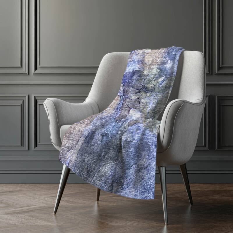 Premium Machine Washable Abstract Contemporary Sherpa Throw Blanket