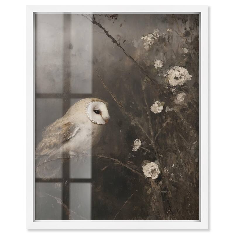 Owl in the Shadows I Shadowbox by Art Remedy - White - 16" x 20"