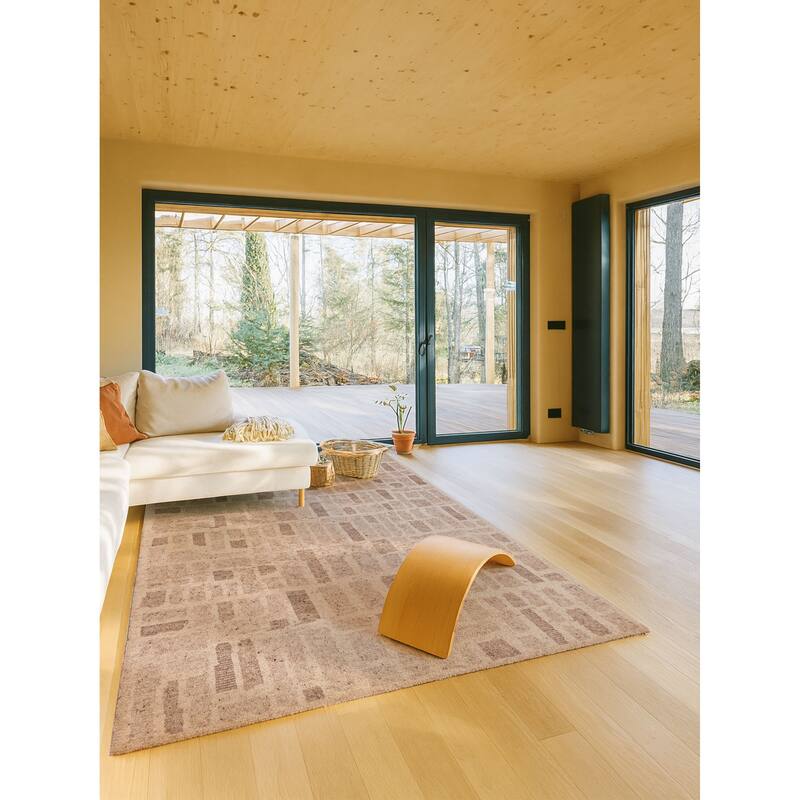 ECARPETGALLERY Hand-knotted Looma Ivory Wool Rug - 8'2 x 9'8