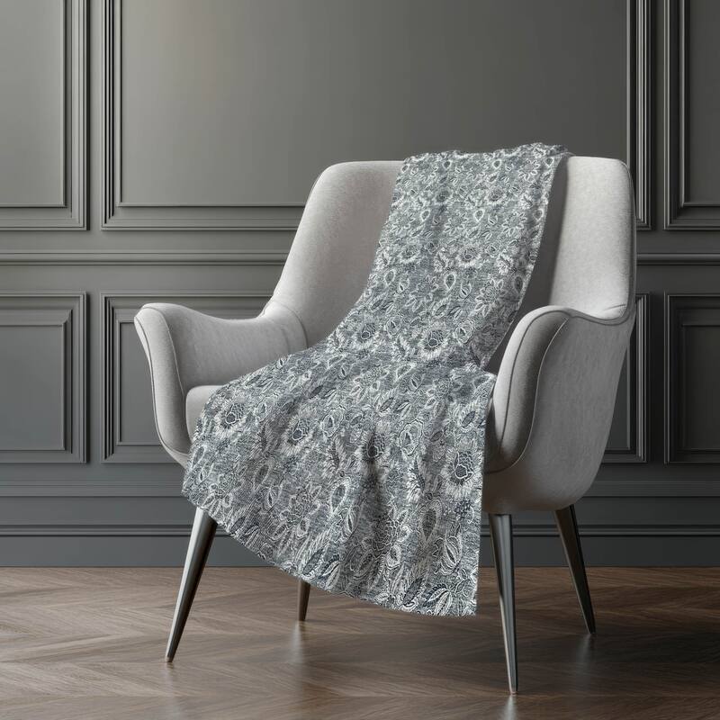 Premium Machine Washable Floral Sherpa Throw Blanket