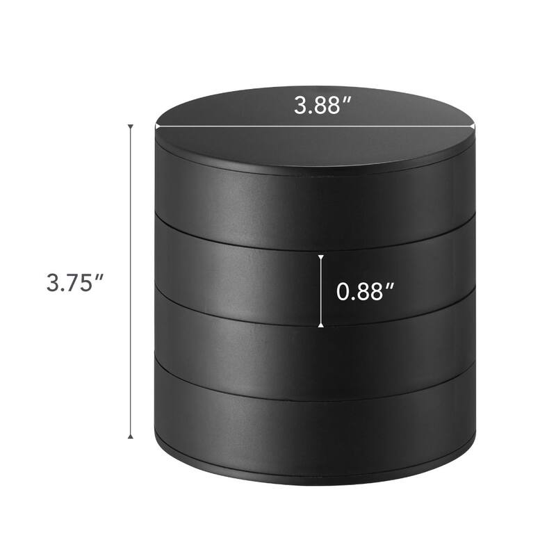 Yamazaki Home Stacked Jewelry Organizer - Two Styles, ABS Plastic, Open - L 3.94 x W 3.94 x H 3.94 inches