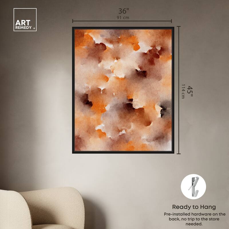 Art Remedy Dried Peach In Caramel Syrup Framed Watercolor Boho Abstracts