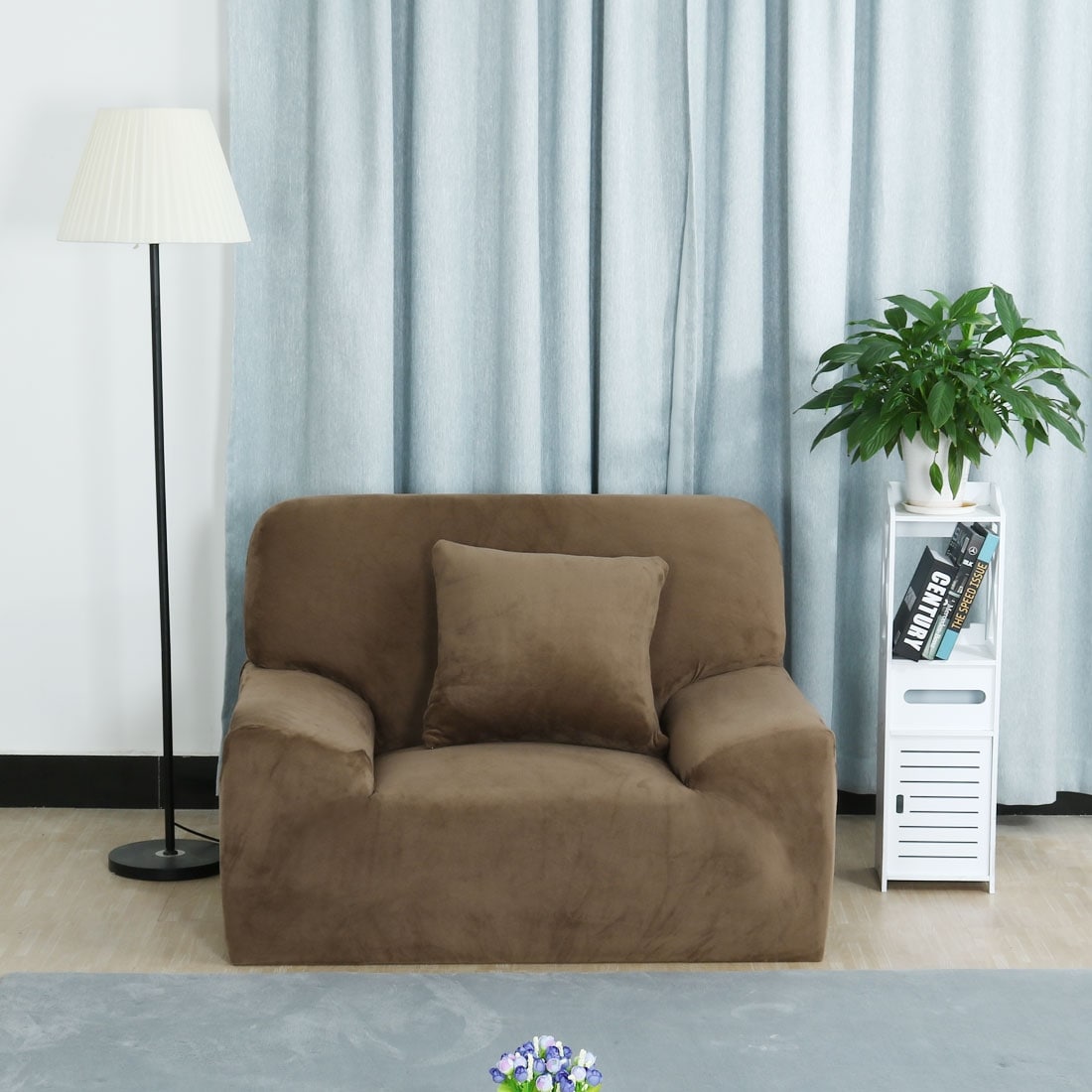 Universal Fit Flannel Stretch Chair Loveseat Couch Sofa Cover Stretch Chair Loveseat Couch Sofa Cover