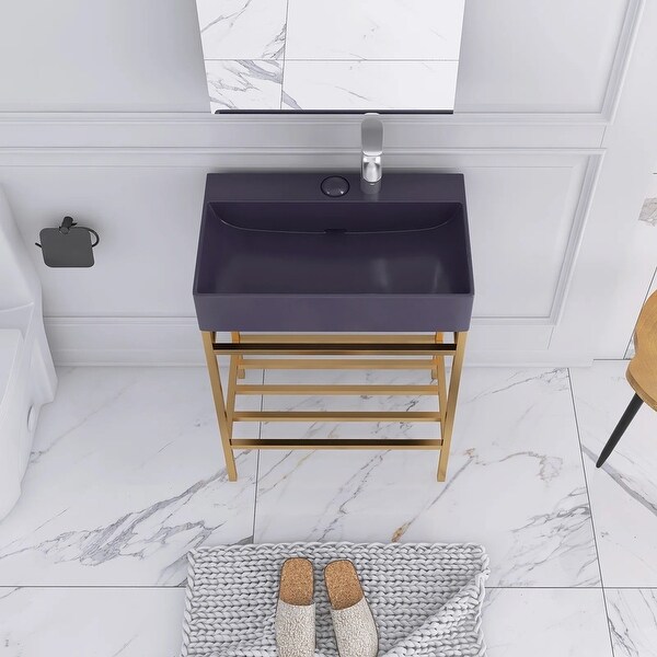 24 in. W x 14 in. D x 34 in. H Single Sink Freestanding Bath
