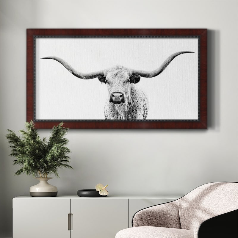 Longhorn Gaze Premium Framed Canvas- Ready to Hang
