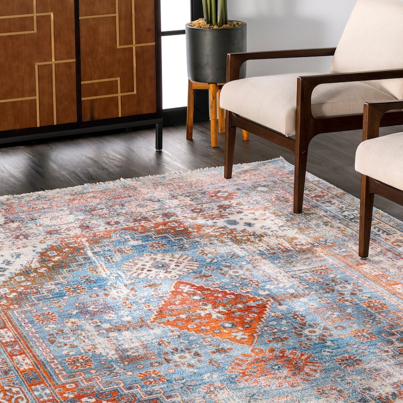 Nuloom Farley Medallion Fringe Area Rug