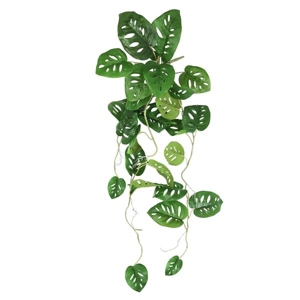 Artificial Swiss Cheese Philodendron Monstera Leaf Vine Hanging Plant Greenery Foliage Bush 36in