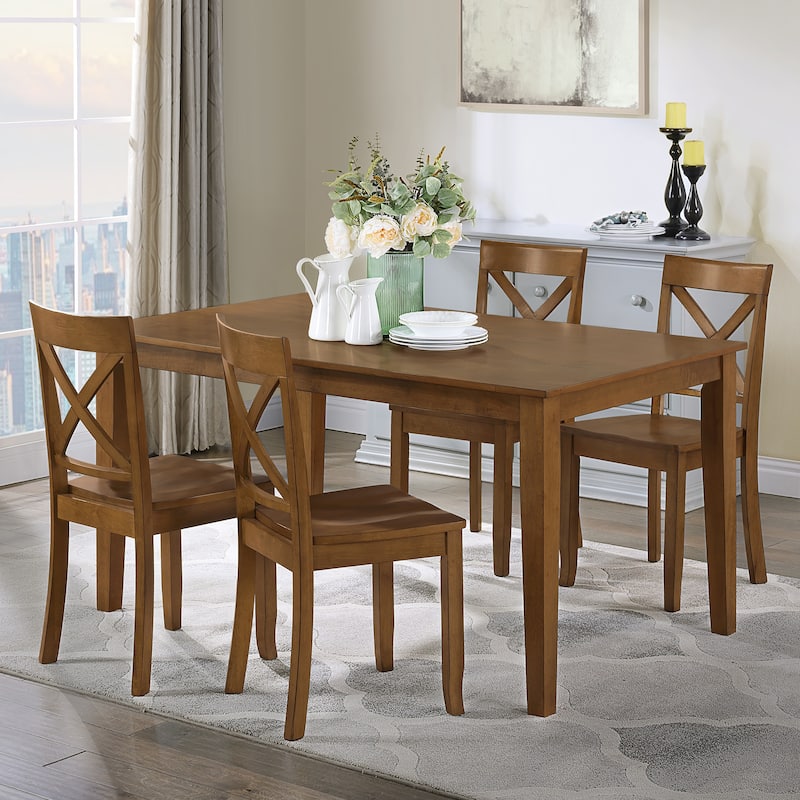 Vintage X Back Wood Cross Back Dining Chairs