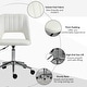 preview thumbnail 3 of 17, Velvet Fabric Mid Back Office Chair with Wheels, Armless Upholstered Home Office Chair, 360 Swivel Ergonomic Chair - N/A