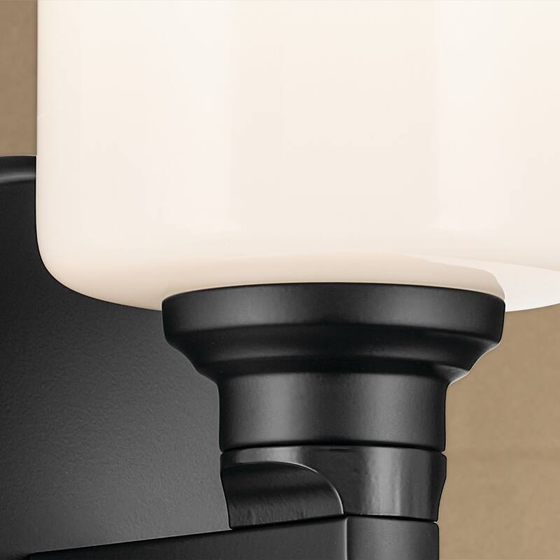 Kichler Lighting Gioe 9.5" 1-Light Wall Sconce with Opal Glass in Black