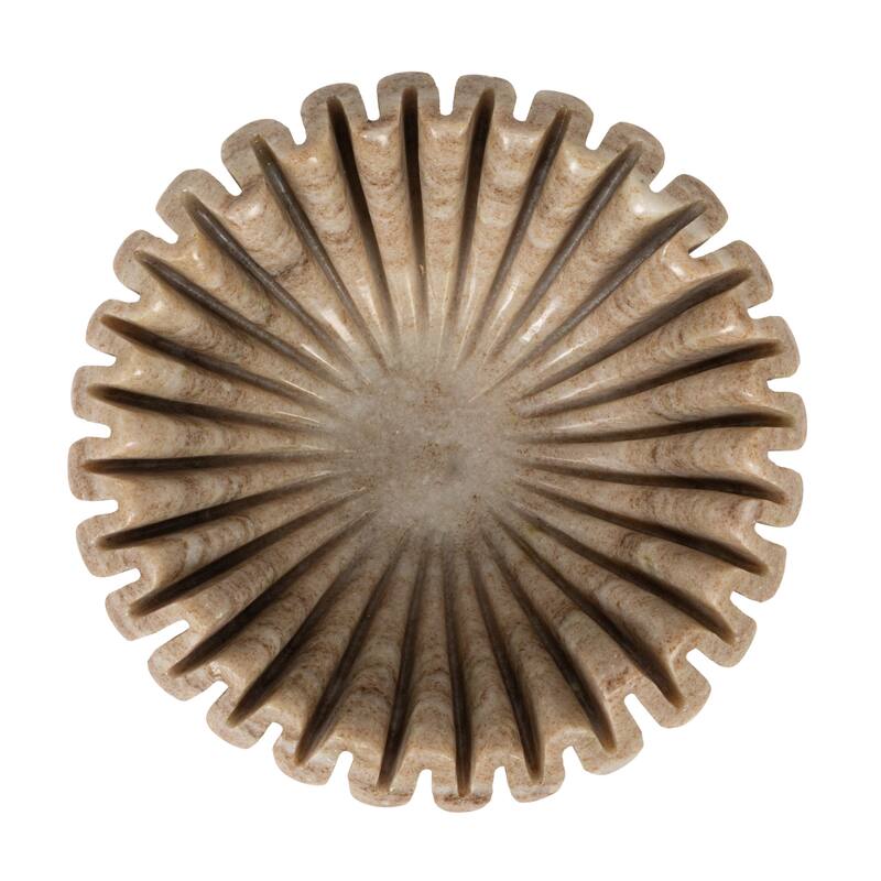 Marble Pleated Dish - 7.0"L x 7.0"W x 2.5"H