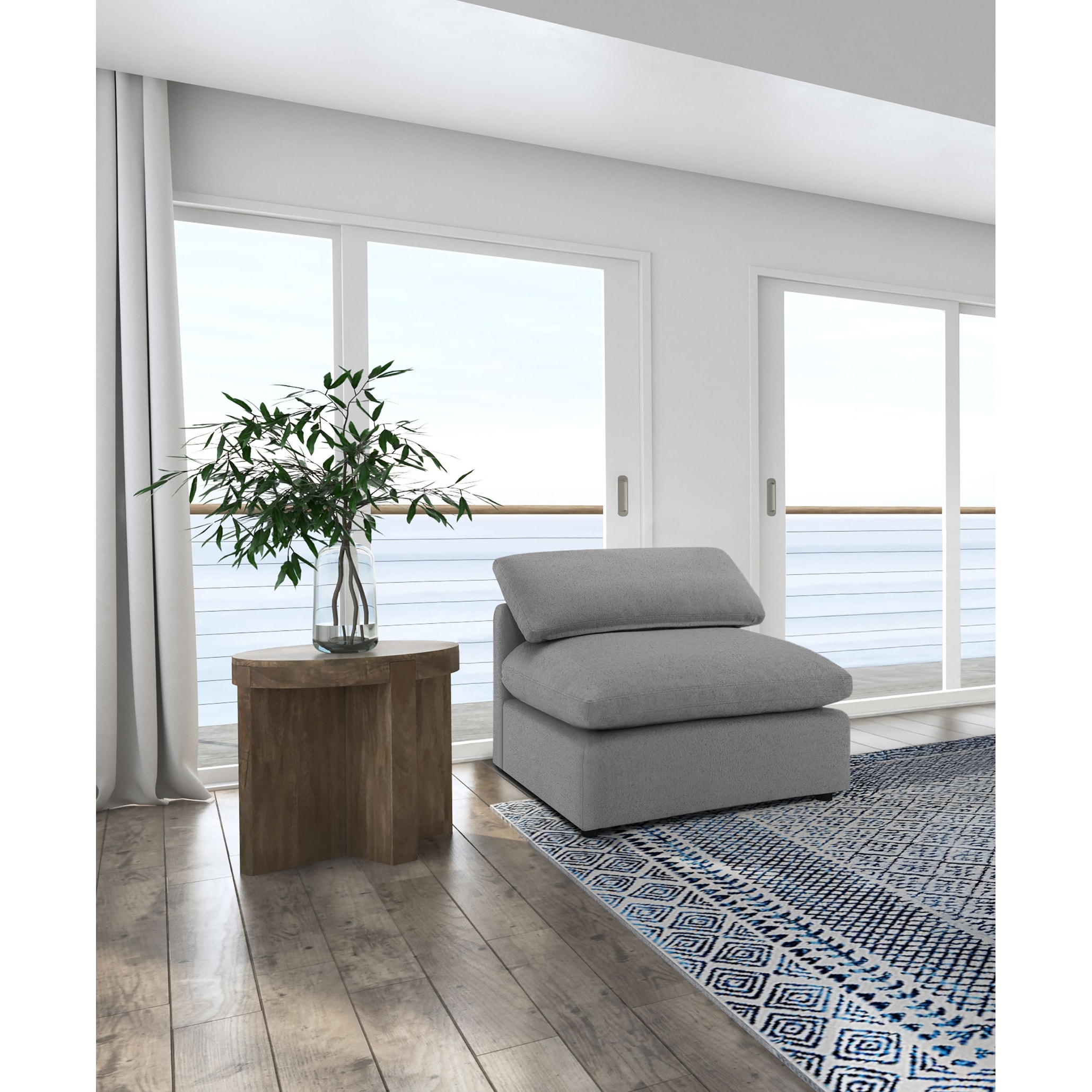 Raleigh Boucle Upholstered Armless Chair