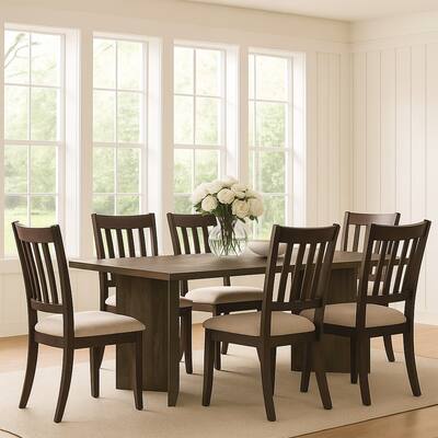 80 Inch Dining Table Rectangular Brown Mango Wood Double V Shaped Base