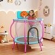preview thumbnail 2 of 8, Gymax 48'' Kids Trampoline Indoor & Outdoor Pumpkin Trampoline - Pink, Light Blue