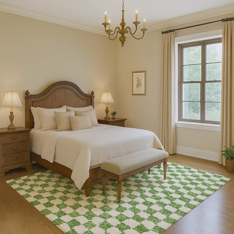 Premium Washable Super Soft Casual Checkered Mayfield Rug