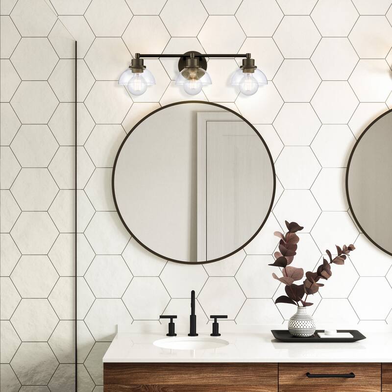 Elk Home Julian Brushed Gold With Glass Shade 2 Light Vanity Light