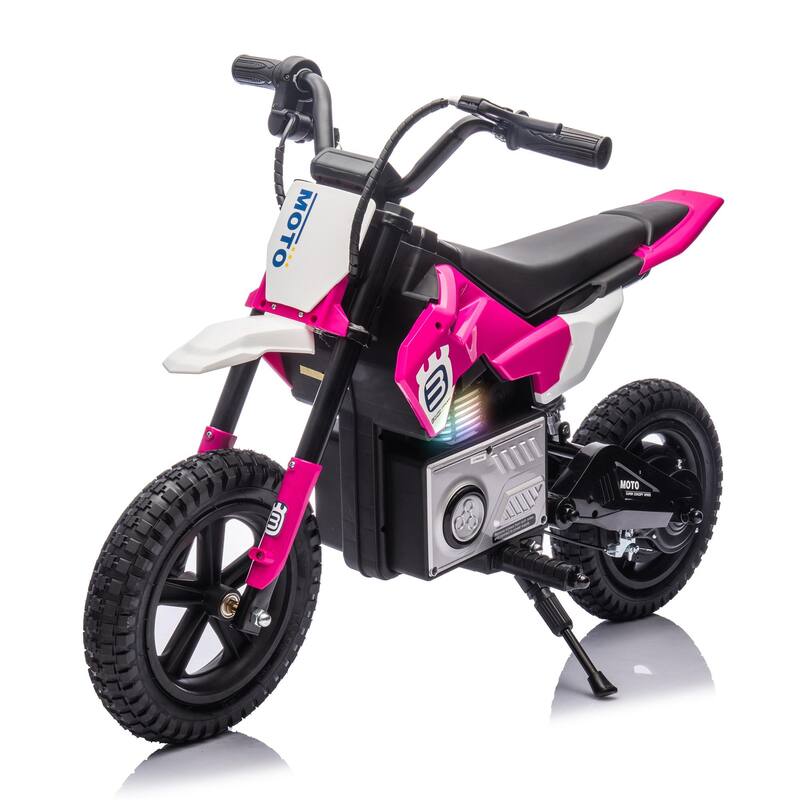 24V Kids Ride On Electric Toy Motocross Motorcycle,200W High Speed Hub Motor,Adjustable speed,For Kids Aged 5-15. - Pink