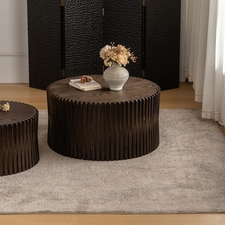 Vintage Fashion Style Cylindrical Nesting Coffee Table Set - Bed Bath ...