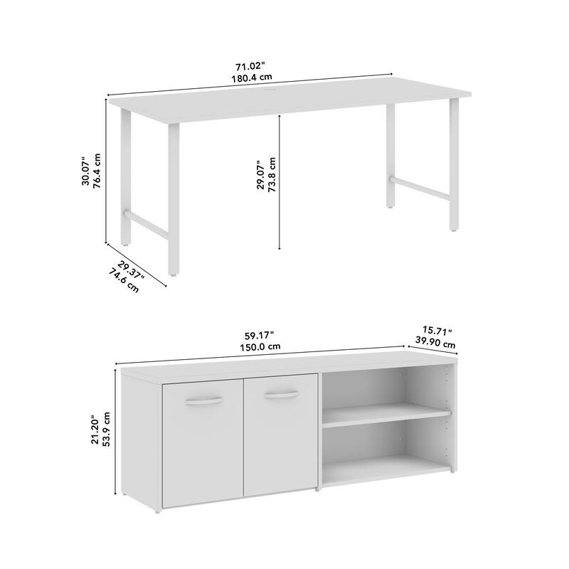 Bush Business Furniture Hustle 72W Computer Desk with Storage Cabinet