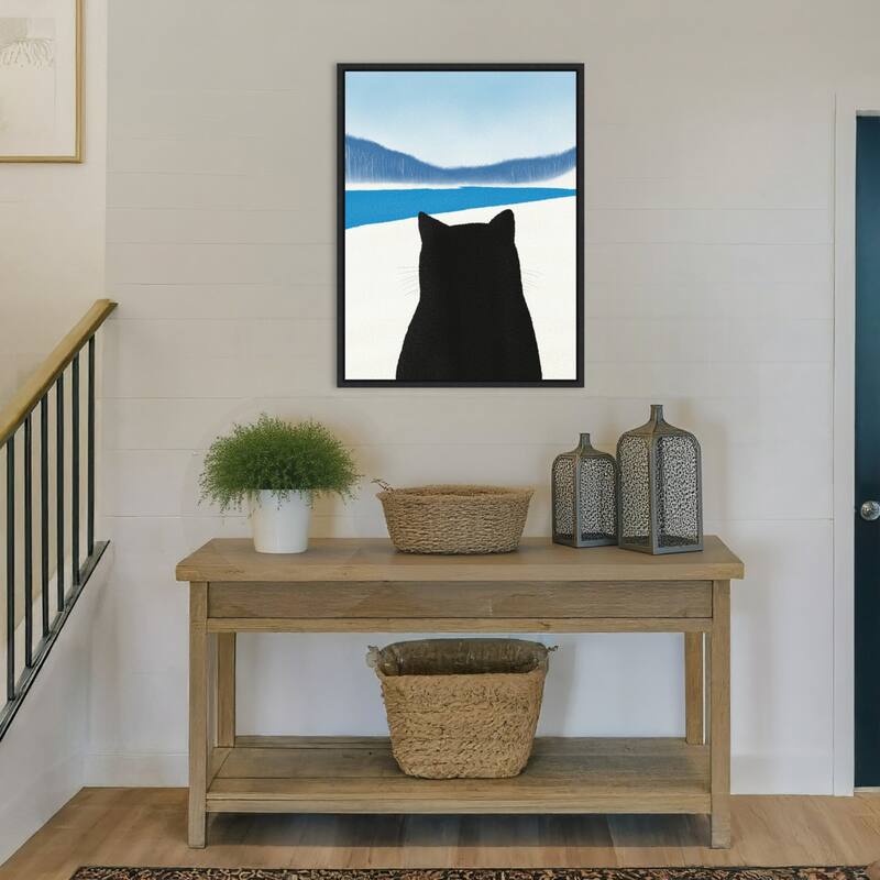 Car Fur Portrait by Little Dean Framed Canvas Wall Art