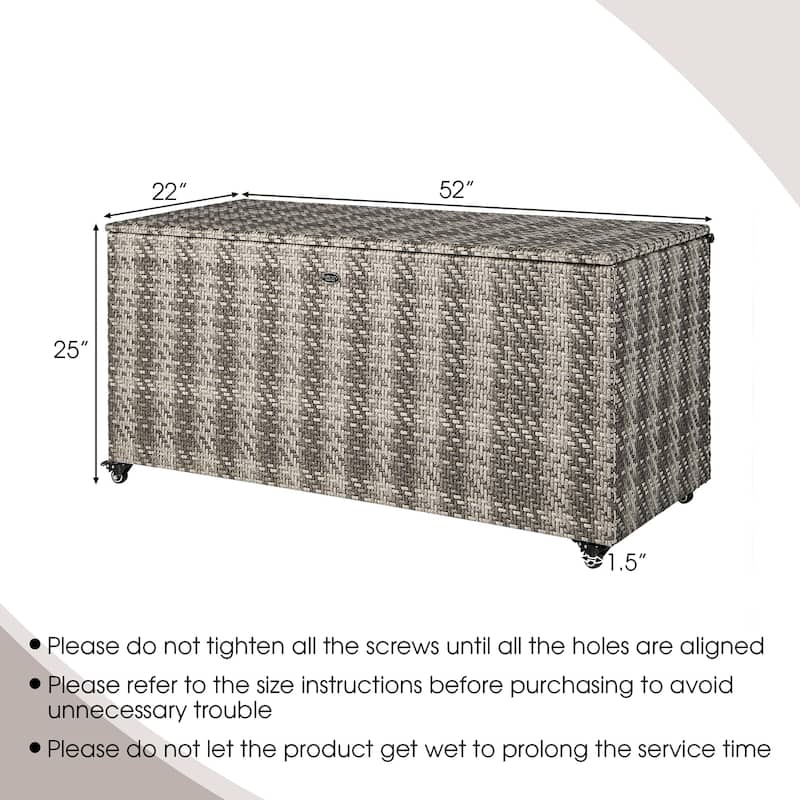 Costway 96 Gallon Patio Rattan Storage Deck Box Container Garden Liner - See Details