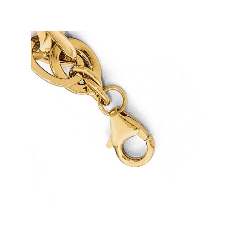 Curata 14k Yellow Gold Hollow Fancy Polished Fancy LinkBracelet 7 Inch