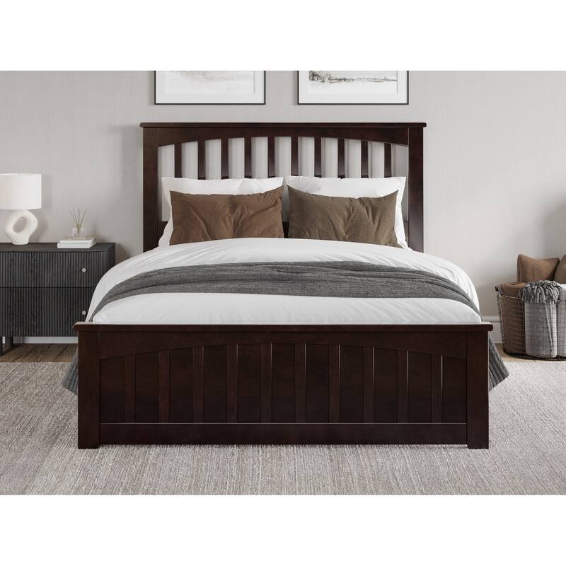 Becket Solid Wood Low Profile Platform Bed with Matching Footboard